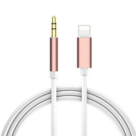 Lightning To 3.5 Mm Headphone Jack Adapter AUX Audio Music Cable Car Cord for iPhone 7 8 Plus X XS(Rose Gold)