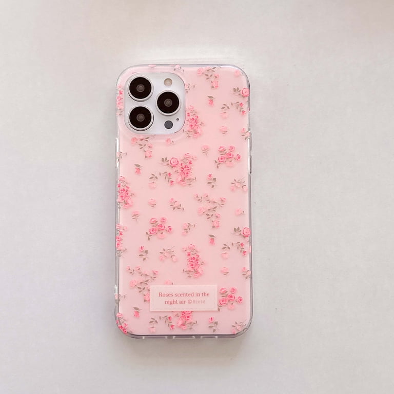 Pink blue white flower imd shockproof shell for iphone 15 pro max 