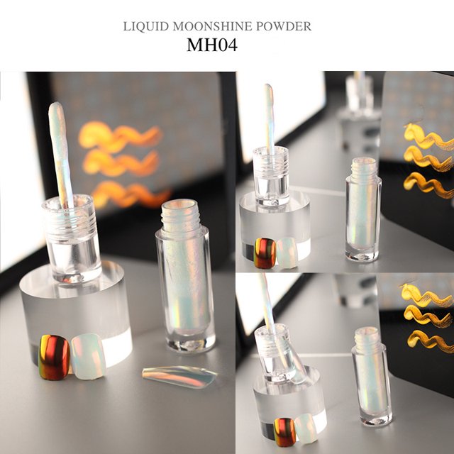 Bolígrafo de polvo para uñas Polvo de uñas holográfico con efecto espejo