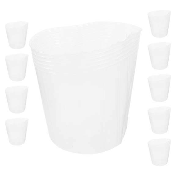 OATIPHO 10Pcs Transparent Plastic Planter Pot Liner Insert for Outdoor Gardening and Plant Basket Replacement