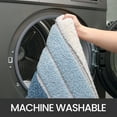 thumbnail image 3 of OEAKAY Bath Mat Bathroom Rug Absorbent Non-Slip Washable Shower Floor Mats Carpet 24"x35",Dark Blue Light Blue and White, 3 of 8