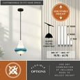 thumbnail image 4 of Somerset LED Bronze Mini Pendant Ceiling Light Blue and White Glass, 4 of 9