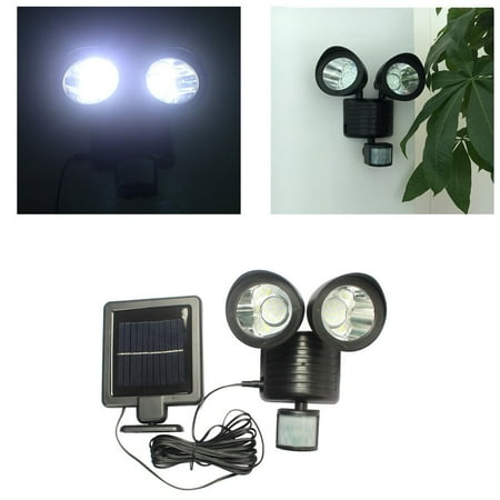 

HA-EMORE LED Highlight Double Spotlights Solar Garden Light Outdoor Wall Lamp Black