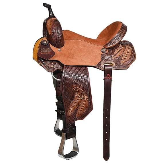 15 In Hilason Western Horse Barrel Racing Wooden Tree American Leather Saddle