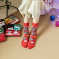 thumbnail image 4 of Bibifish Womens Christmas Socks 4 Pairs Animal Cartoon Pattern 3D Design Red Striped Socks Crew Length Daily Casual Holiday Warm Sock Sets, 4 of 6