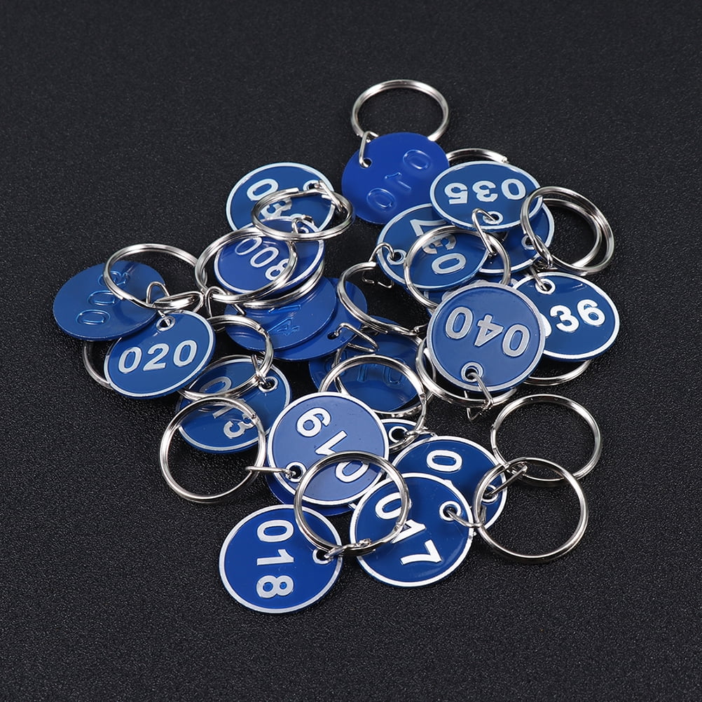 2 Count Number Tag Key Chain Luggage Id Tags Numbered Suitcase Blue