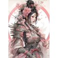 thumbnail image 3 of Póster y impresiones de mariposas y chicas de anime con flores samuráis japonesas modernas, impresión en lienzo, arte de pared, imagen para decoración de sala de estar y estudio, 3 of 5