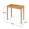 thumbnail image 4 of GDF Studio Omaha Outdoor Acacia Wood Rectangular Bar Table, Teak, 4 of 10