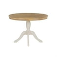 thumbnail image 3 of Linon Troyin Table de Salle à Manger à 2 Tons avec Piédestal Rond en Bois Massif Naturel et Blanc, 3 of 11