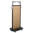 thumbnail image 2 of SSWBasics - Slatwall Rolling Merchandiser (Caramel Oak) - 32 In W x 20 In D x 67 1/2 In H, 2 of 3