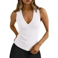 thumbnail image 4 of PRETTYGARDEN V Neck Tank Tops for Women Summer Outfits Ribbed Knit Shirts Casual Basic Tees Sleeveless Camisole Vest, 4 of 10