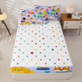 thumbnail image 4 of Homewish Pet Dog Theme Zipper Full Size Comforter Sets with Fitted Sheet and 2 Pillowcases,Cartoon Animal Zipper Bedding Set,Purple,Polkadot Reversible,4pcs, 4 of 8