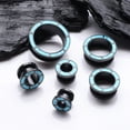 thumbnail image 3 of A Pair of Blackline Turquoise Rimmed Screw-Fit Tunnel Plug, 3 of 4