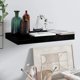 thumbnail image 2 of Estantería flotante de pared VidaXL, moderna, de MDF negro brillante, 2 of 8