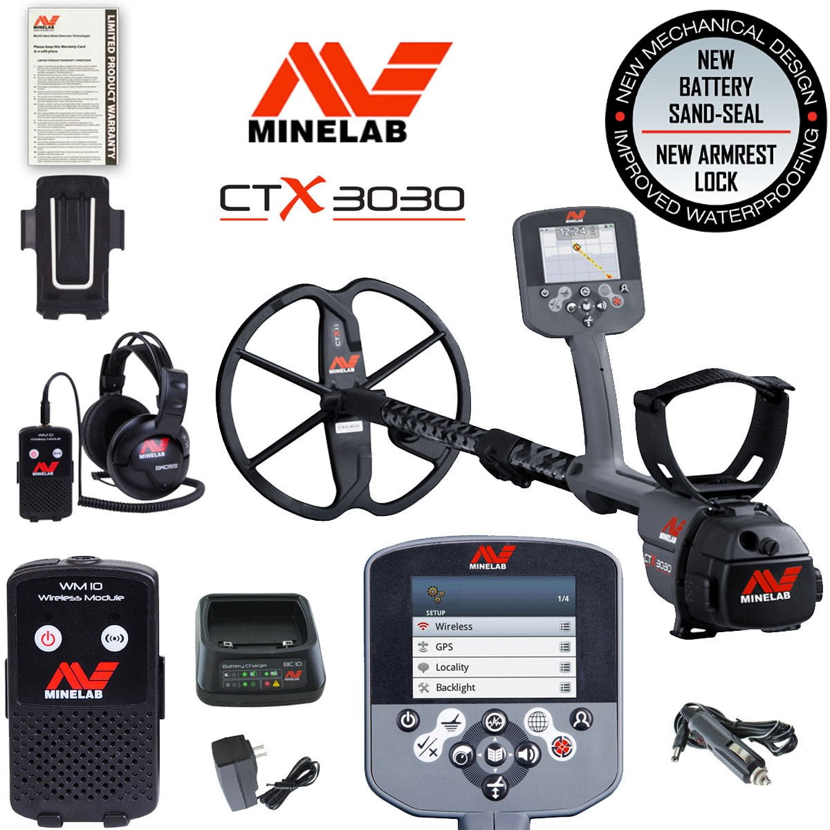 Minelab CTX 3030 Metal Detector with 11inch DD Search Coil and Wireless
