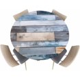 thumbnail image 2 of Round Fitted Tablecloth with Elastic Edge - Vintage Farmhouse Wood Grain Table Cloth for 36"-44" Circle Tables,Waterproof Oil-Proof Table Cover for Outdoor Picnic Party Events, Retro Old Rural Wooden, 2 of 6