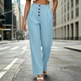 thumbnail image 6 of LEAVINGSUO Business Casual Pants for Women Solid Color Work Commuting Versatile Suit Pants With Pockets Blue XXL, 6 of 6
