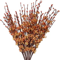 6PCS Artificial Fall Stems,Fall Flower Picks Autumn Berry Spray Orange Flower Branches for Fall Winter Christmas Holiday and Home Decor