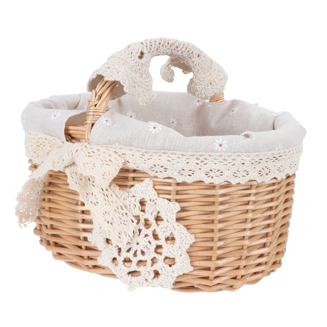 1pc tejido de picnic Cesta de picnic Hogar Snacks Sencillo Canasta Cesta de la verdura