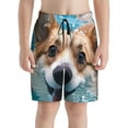 thumbnail image 2 of Cauagu Sea Swimming Corgi Print Swim Trunks for Men,Youth Boys Swim Shorts Compression Liner Beach Shorts Boys' Swimming Shorts 7-20 Years Bathing Suit-X-Large, 2 of 7