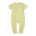 thumbnail image 4 of CheerKidz Cute Solid Color Short Sleeve Double Zipper Romper for Toddler Baby Boys Girls Perfect for Outdoor Adventures and Casual Wear 0-3 Years(Green,6-12Months), 4 of 9