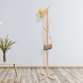 thumbnail image 6 of Miumaeov Wooden Coat Rack Freestanding Stand Tree with 8 Hooks Easy to Assemble Standing Coat Jackets Hanger for Bedroom Office Hallway Entryway (Log), 6 of 13