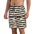 thumbnail image 2 of Goofa Gold Flamingo Printed Mens Swim Trunks Summer Quick Dry Short Beach Swimwear Bathing Suits-Small, 2 of 9