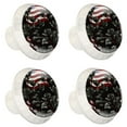 thumbnail image 2 of 4 Pcs Round White Knobs for Kitchen Cabinet Cupboard Dresser Bookcase American Flag and Plants Drawer Pulls Handles Home Decor, 2 of 8