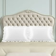 thumbnail image 2 of PiccoCasa Satin Pillowcase Ruffled Pillow Shams Set of 2, Standard White, 2 of 7