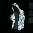 thumbnail image 6 of YLSDY Men's Reflective Hooded Casual Jacket Zipper Long Sleeve Dance Coat Night Exercise Fluorescent Outwear Outdoor Activewear White L, 6 of 9