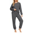 thumbnail image 4 of MEICHEN Pajamas Set for Women Women's Pure Color Sleepwear Autumn and Winter Soft Half Fleece Plus Fleece Warm High End Home Clothes Set Womens Loungewear, 4 of 8