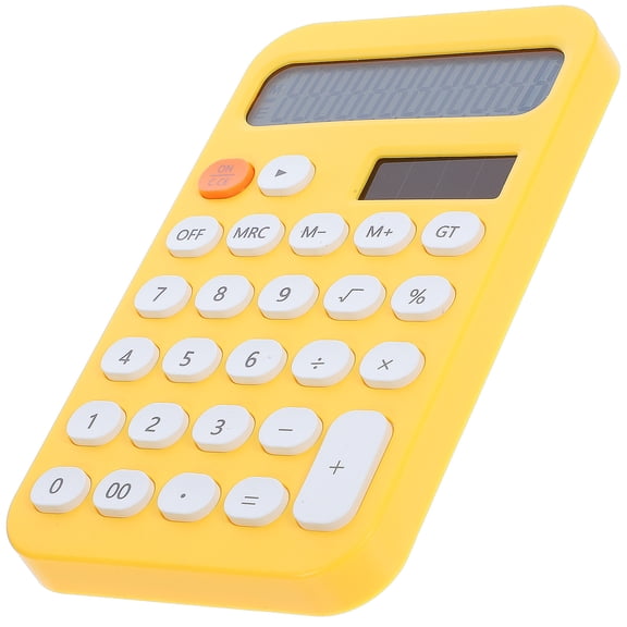 HOOWIFFY Yellow Portable Calculator for Students and Office Use, Compact Desktop Design with Large Display and Easy