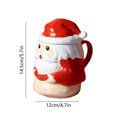 thumbnail image 3 of ¡Compra y Ahorra Ya!, Taza de cerámica de Papá Noel, taza de café con tapa, taza de agua, taza de regalo de Navidad Ingenuity Akmoler, 3 of 6