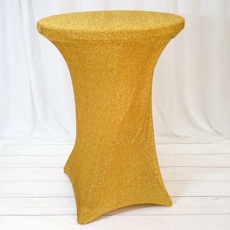 

BalsaCircle Cocktail Spandex Fitted Stretchable Elastic Tablecloth Gold