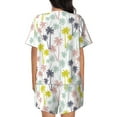 thumbnail image 4 of Womens Pajama Sets With Pocket, Hawaiian Style tree Lounge Sets Short Sleeve Sleepwear PJ Sets for Women, 4 of 6