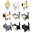 thumbnail image 1 of Kearding 9pcs PVC Cats Figurines Desktop Kitten Figure Dolls Ornaments for Decoración del hogar, 1 of 1