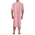 thumbnail image 3 of INCERUN Men's Fashion Short Sleeve Striped Bathrobe V Neck Sleepwear Night Gowns, 3 of 10