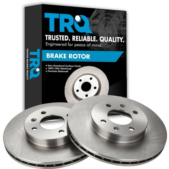 TRQ Front Brake Rotors Set Vented Fits Select 2006-2011 Hyundai Accent Kia Rio