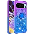 thumbnail image 7 of Gradient Quicksand Case for Google Pixel 9 Pro/Pixel 9 2024 with Ring Kickstand, Bling Sparkle Colorful Liquid Glitter Cover Case for Google Pixel 9 Pro. JB-Purple Blue, 7 of 7