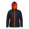 thumbnail image 2 of 2786 - Chaqueta acolchada con capucha resistente al agua y viento para mujer (Negro/Naranja) 2786 UTRW3425_blackorange, 2 of 2