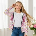 thumbnail image 3 of chaqlin Axolotl Hoodies for Girls 6-7 Cute Zipper Sweatshirts Hooded Daisy Print Long Sleeve Hooded Coat Kids School Jacket with Pockets, 3 of 6