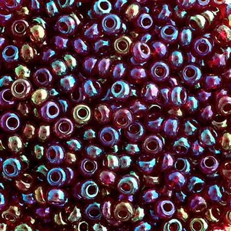 6/0 Tr Iris Red Glass Seed Beads 40 Grams