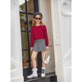 thumbnail image 4 of Arshiner Girls Shirts Lace Raglan Long Sleeves Crewneck Casual Soft Kids Blouse Tee Tops, 4 of 6