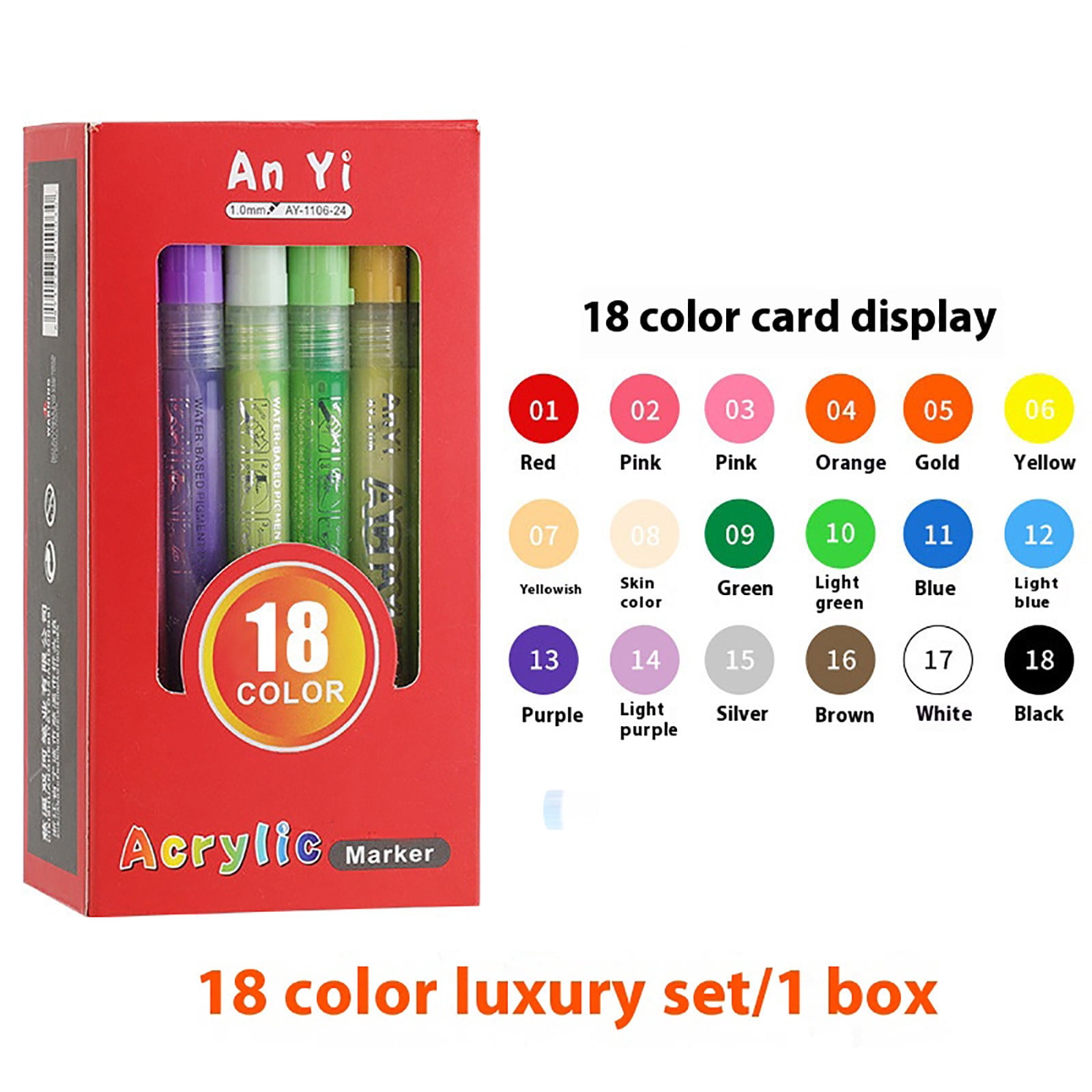60 Colors Paint Markers Paint Pens Acrylic Paint Pens For Students Chirldrens Artists Adults Coloring Drawing Cartoon Anime Comic Brush Tip For Rock Painting Wood Canvas(60ml)