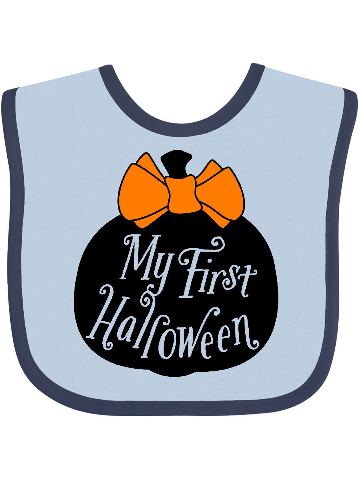 Inktastic My 1st Halloween with Pumpkin and Orange Bow Infant Bib 