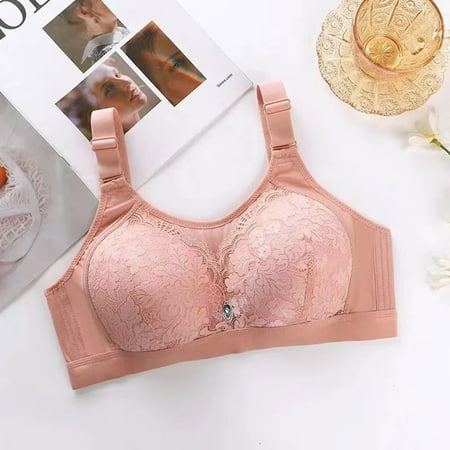 REORIAFEE High Impact Sports Bras for Women Large Bust Lace Mesh Lingerie Bras No Wire Bras Scoop Neck Comfy Corset Bra Adjustable Straps Lightly Lined Classic Seamless Brassiere Anti-Sagging Bra