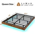 thumbnail image 6 of Kicode Floating Queen Modern Steel Standard Bed with LED Light, Brown, 6 of 7