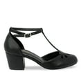 thumbnail image 2 of Chase & Chloe Women's Vintage-Inspired T-Strap Chunky Heel Mary Jane Pumps with Cutout Detail, 2 of 3