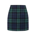 thumbnail image 3 of Women Plaid Mini Skirt High Waist Bodycon A Line Skirts Vintage Tartan Wool Pencil Short Skirt 90s Streetwear, 3 of 4