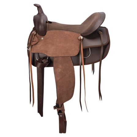 Schneiders Roughout and Synthetic Hybrid Western Trail Saddle for Horses | Chocolate | 17